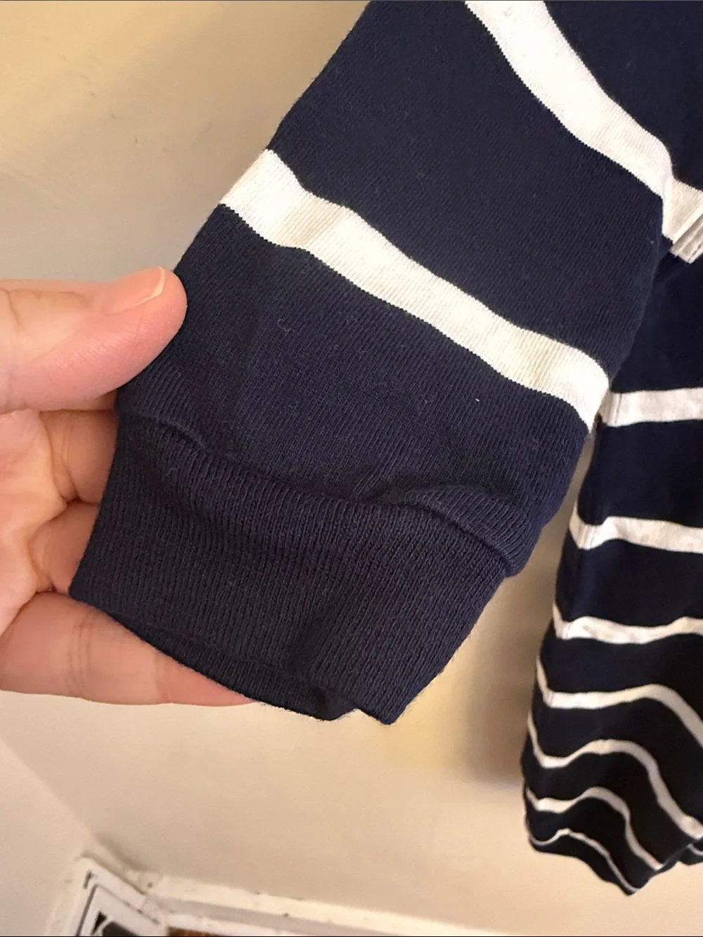 Ralph Lauren Navy & White Striped Polo One-Piece with Red Logo